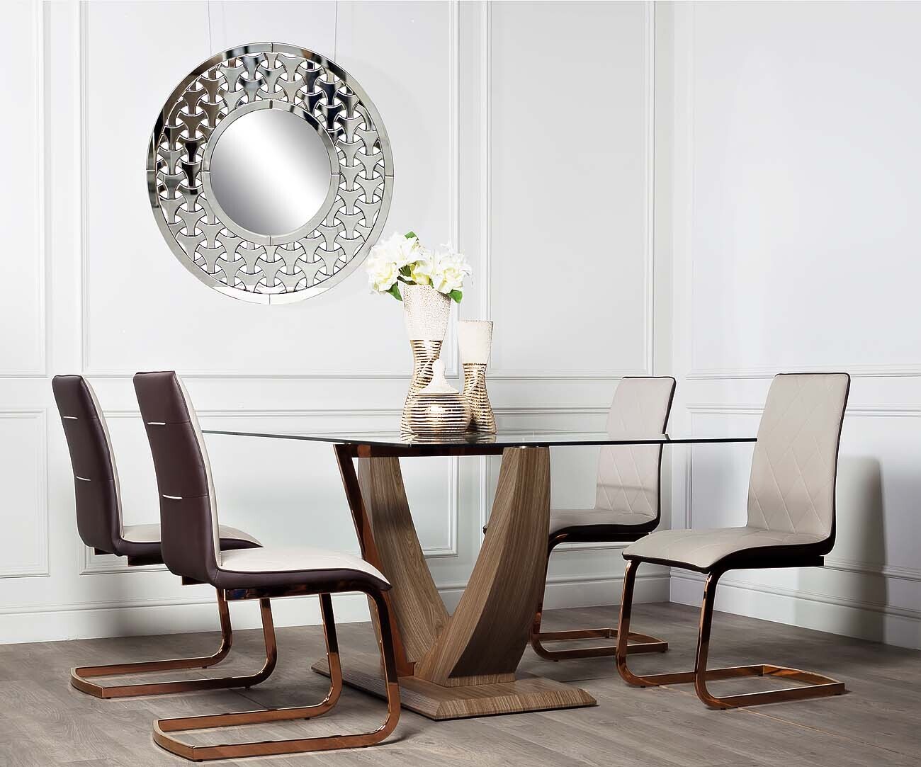 Стол обеденный со стеклом Garda Decor 30F-907