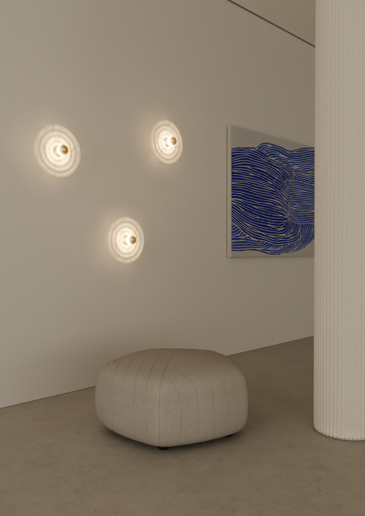 Бра Wave с золотым цоколем A1053 10 см и плафоном из алебастра 1094/30 Aromas del Campo