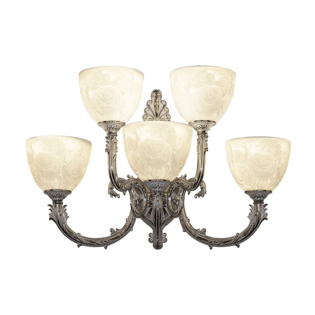 Бра бронзовые с хрусталём 7109B15/3+2/210 NW P1 U Rose