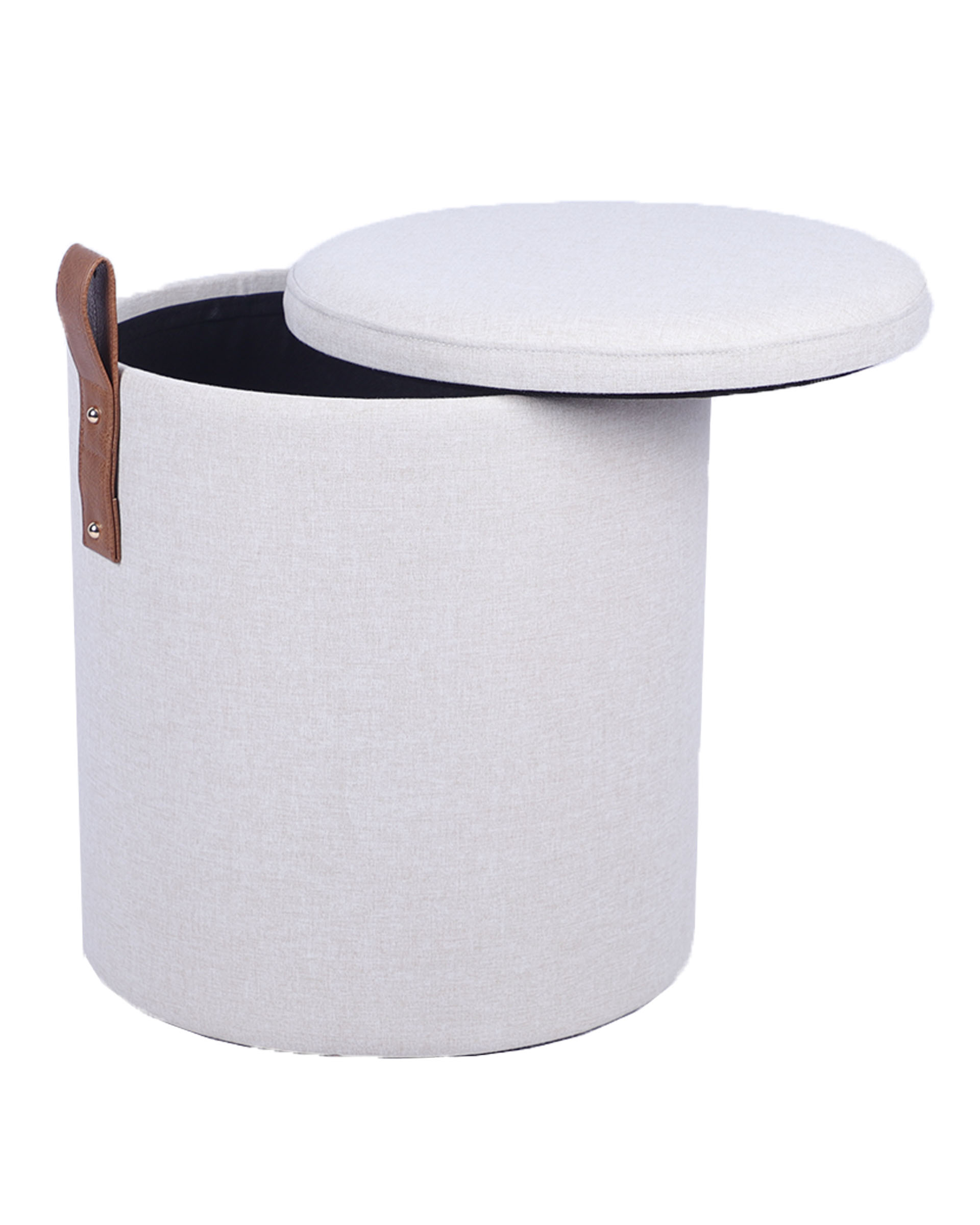 Пуф с ящиком Эркки рогожка S белый Stool Group