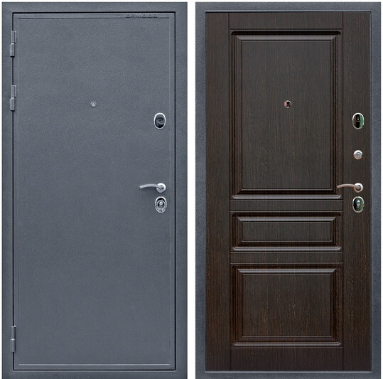 Дверь входная Graf Лондон 2 Антик серебро / МДФ 16 мм ФЛ-243 Венге