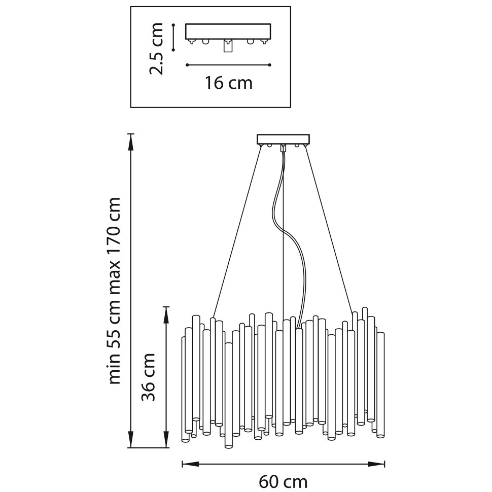 Подвесная люстра HEIMO CH D45 Black by ImperiumLoft