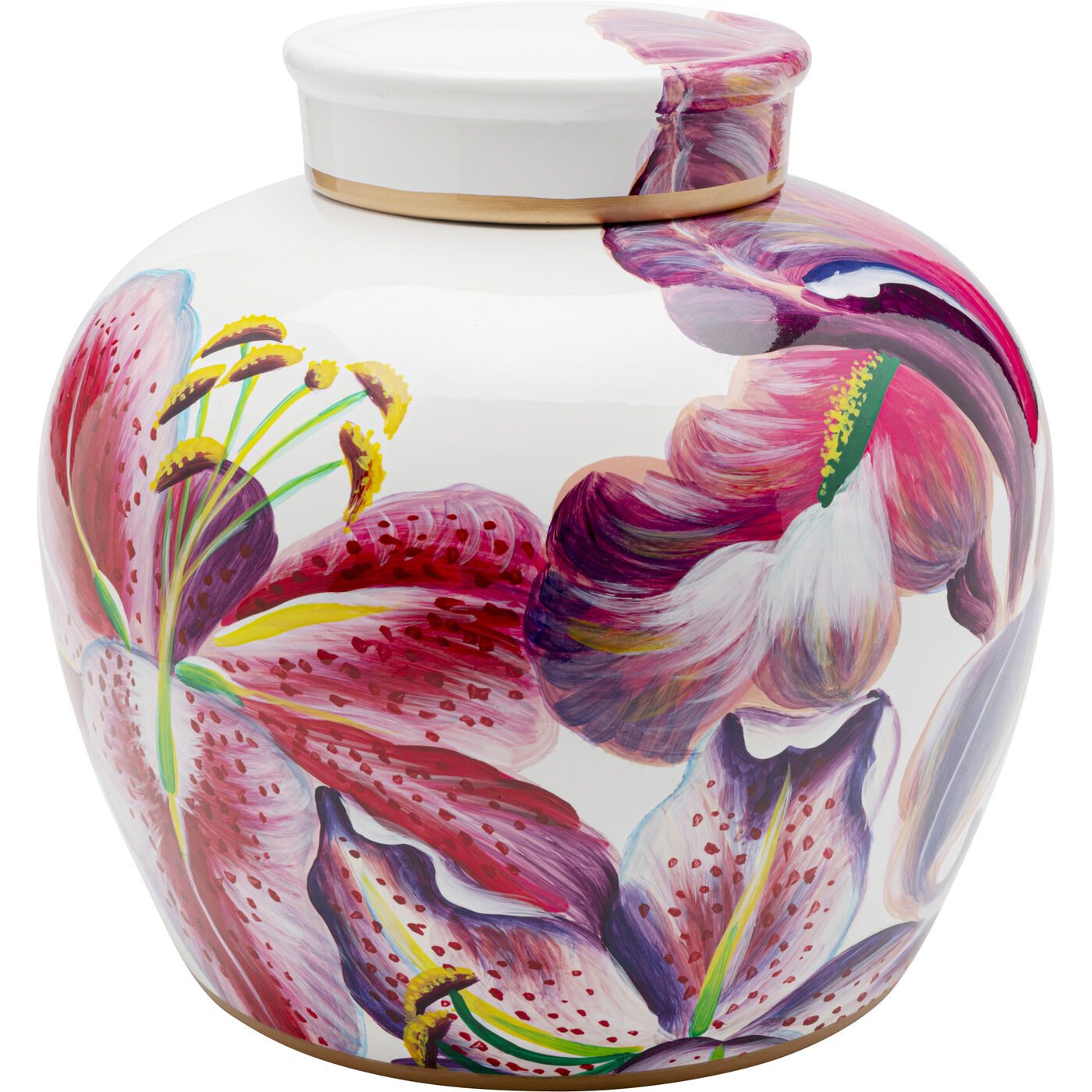 Банка декоративная Lillies Pink Ø27cm KARE 58107
