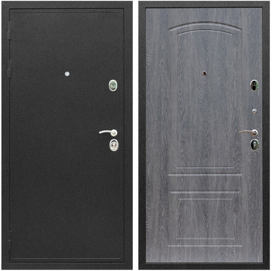 Дверь входная Graf Престиж Черный шелк / МДФ 6 мм ФЛ-138 Дуб Филадельфия графит
