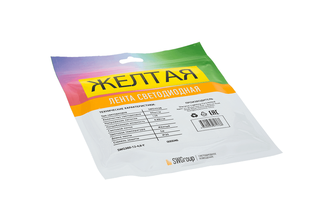 Лента светодиодная SWG SWG360-12-4.8-Y