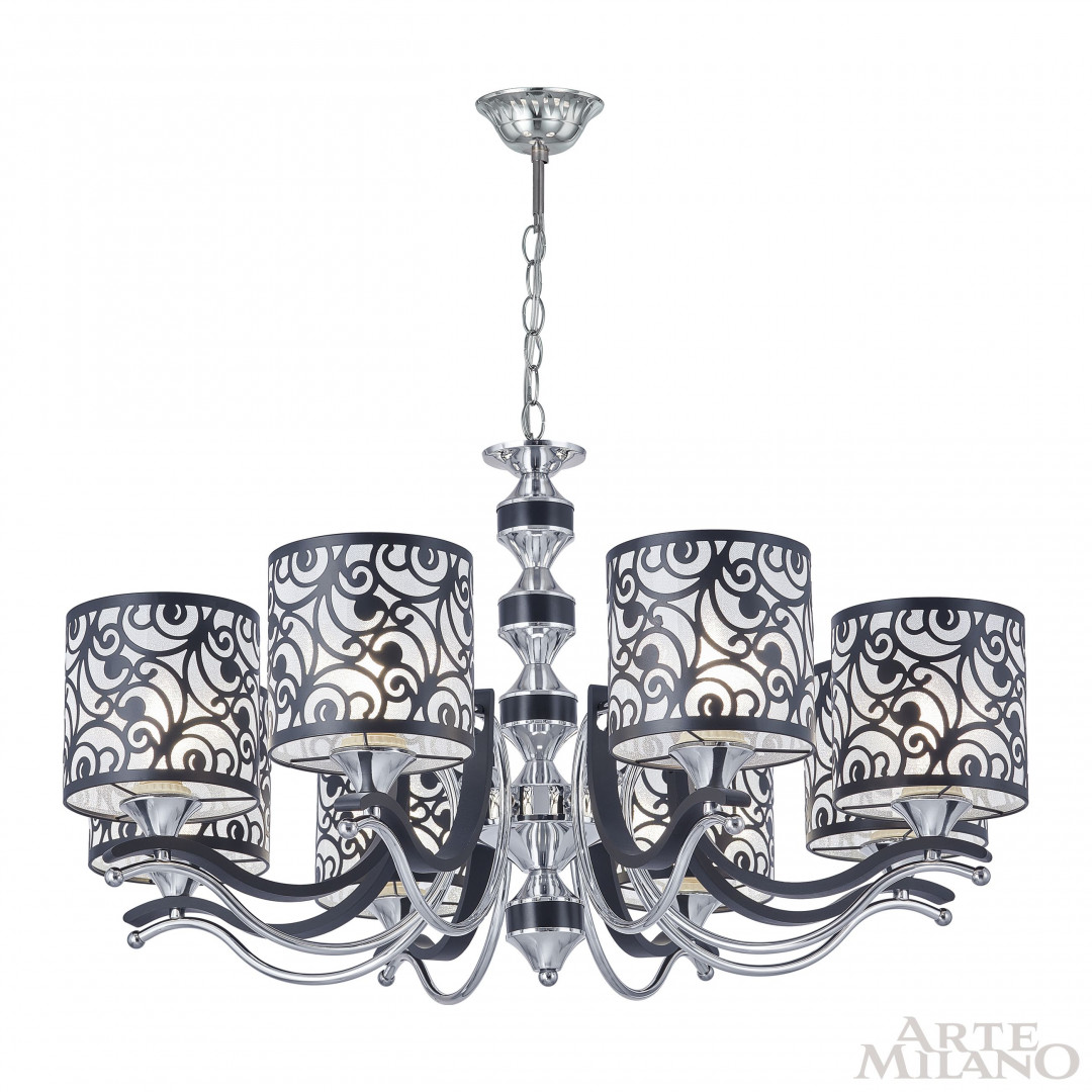 Люстра подвесная с плафонами 304957/8 Bk/Ni Arte Milano