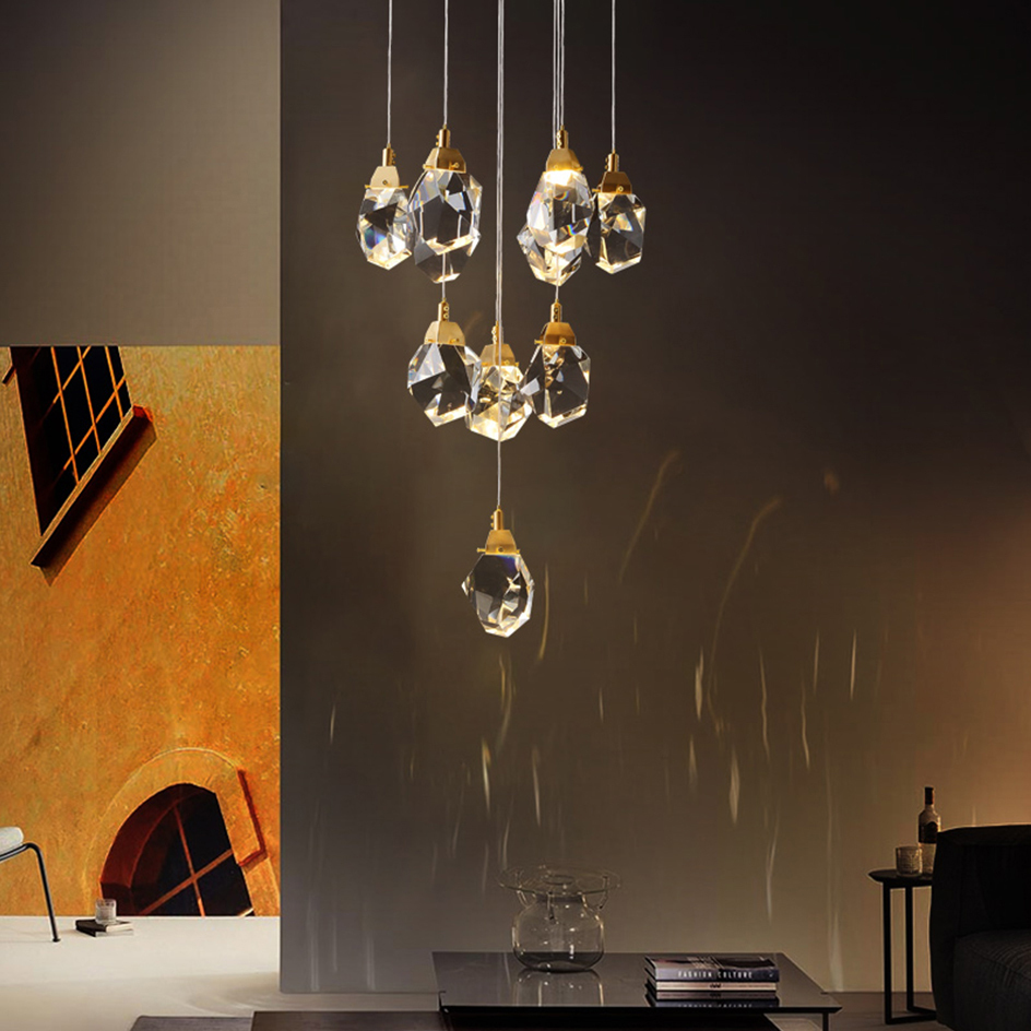 Подвесной светильник  Delight Collection Crystal rock 11 gold