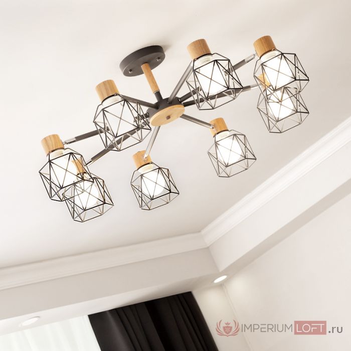 Потолочная люстра CORF B3 Black 5 lamps by ImperiumLoft