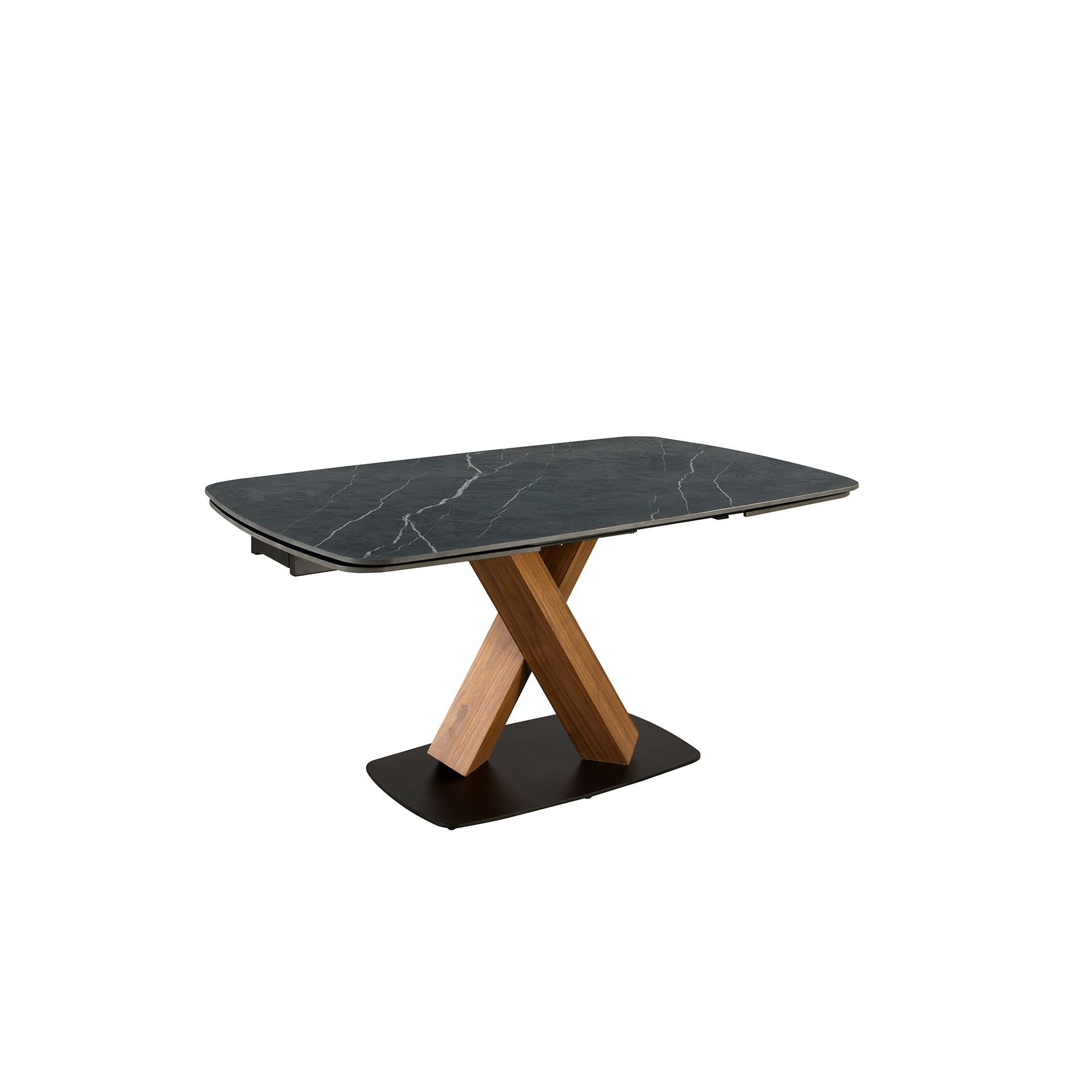 Раздвижной обеденный стол 1149 из керамики с мраморной отделкой и ореха Angel Cerda