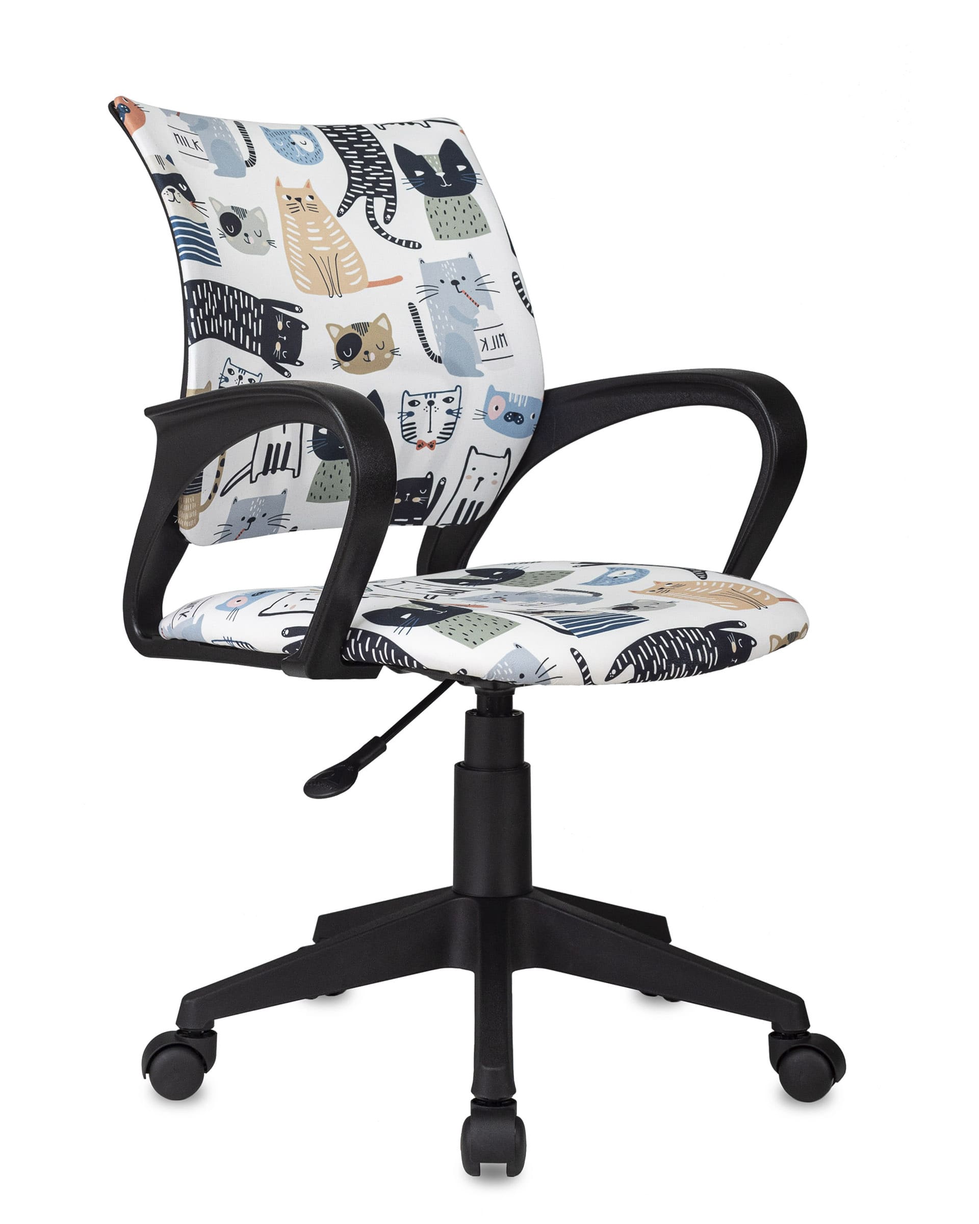 Кресло детское Бюрократ BUROKIDS 1 мультиколор коты крестовина пластик Stool Group