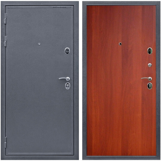 Дверь входная Graf Лондон 2 Антик серебро / МДФ 6 мм ПЭ Итальянский орех