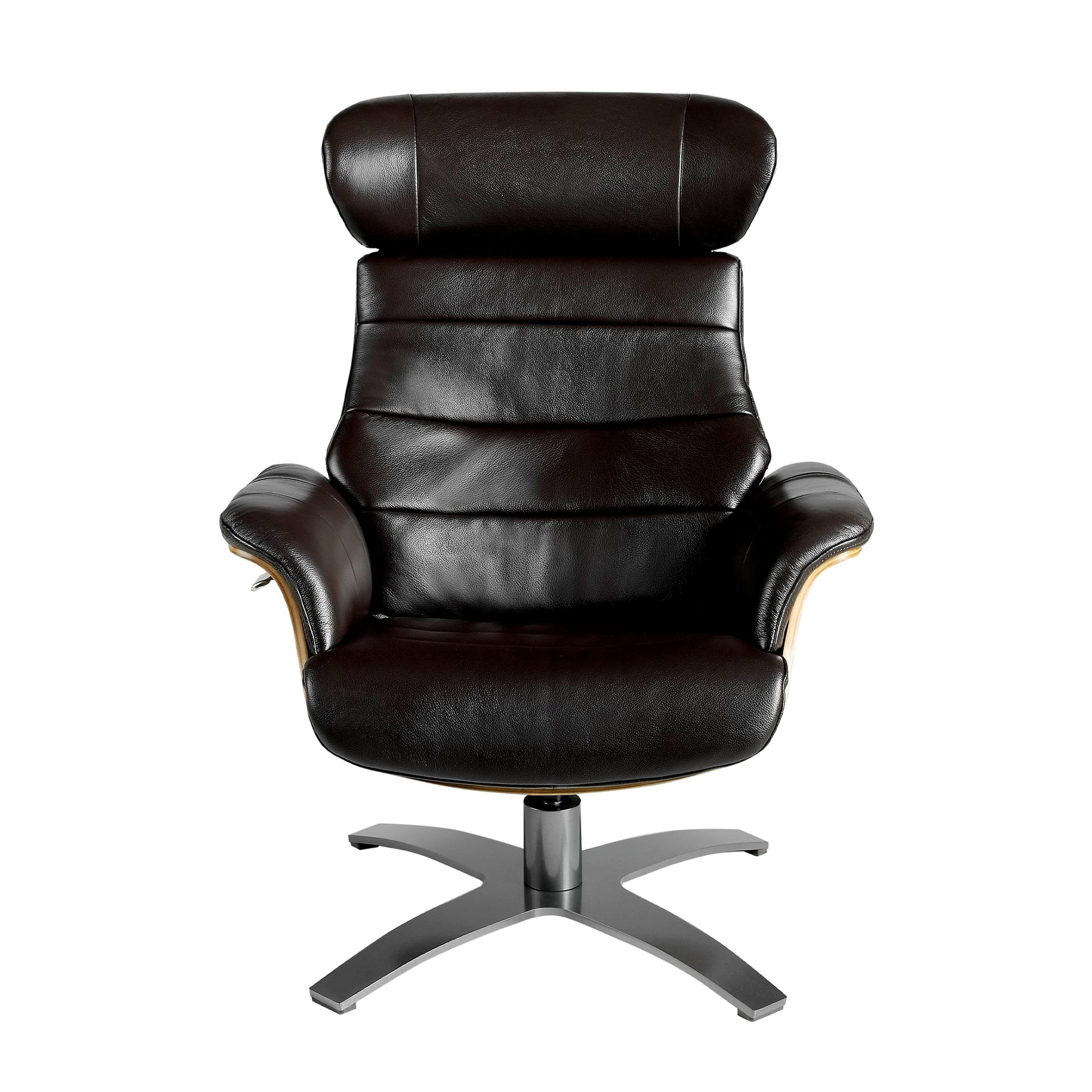 Поворотное кресло-реклайнер 5034/A928 из шоколадно-коричневой кожи Angel Cerda