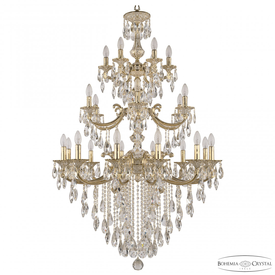 Люстра бронзовая с хрусталём 72108/12+6+6/300/3d B GW