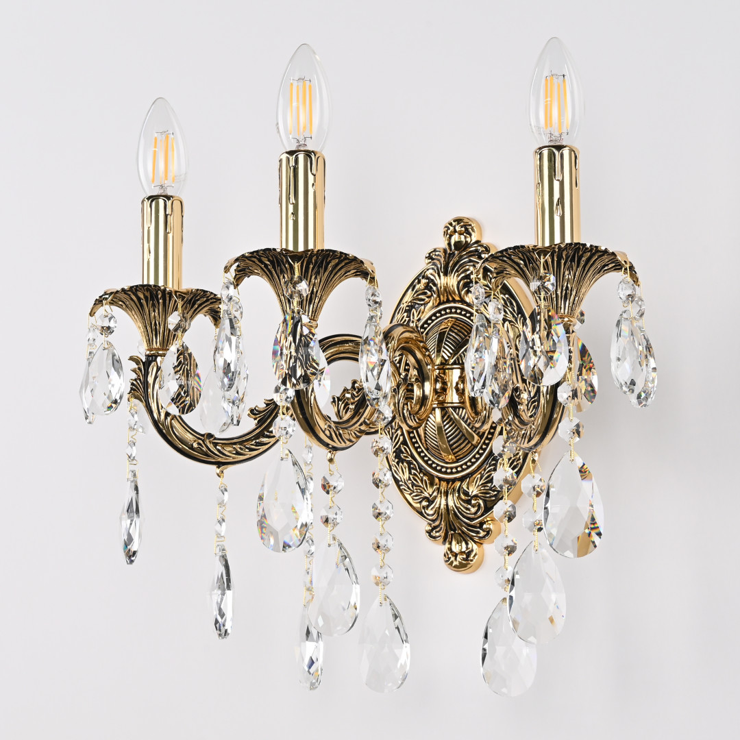 Бра с хрустальными подвесками AL7901B10/3/175 B GB Bohemia Ivele Crystal