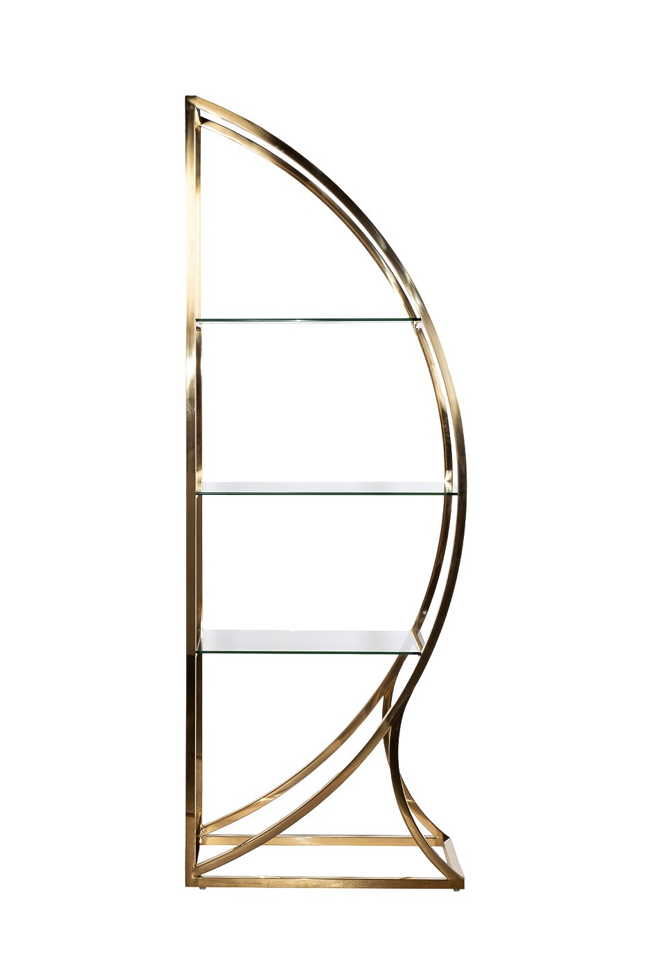 Стеллаж Полусфера прозр.стекло/золото Garda Decor KFG087/1