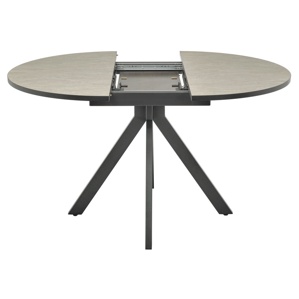 Стол Rudolf круглый раскладной 100-130x100x75см, Бетон слюда, чёрный Bradex Home RF 0302