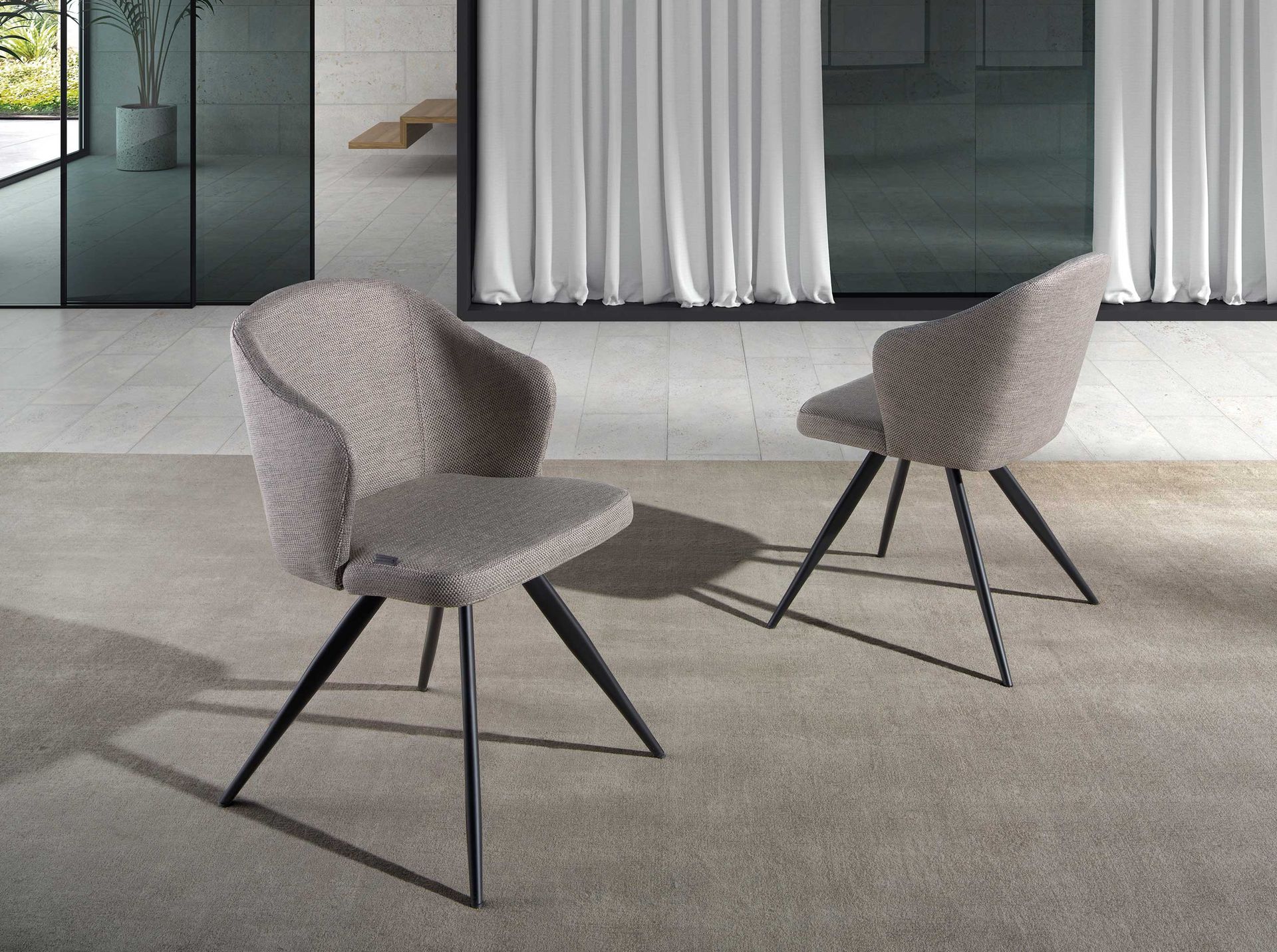 Стул F3208-GRIS /4057 черные ножки Angel Cerda