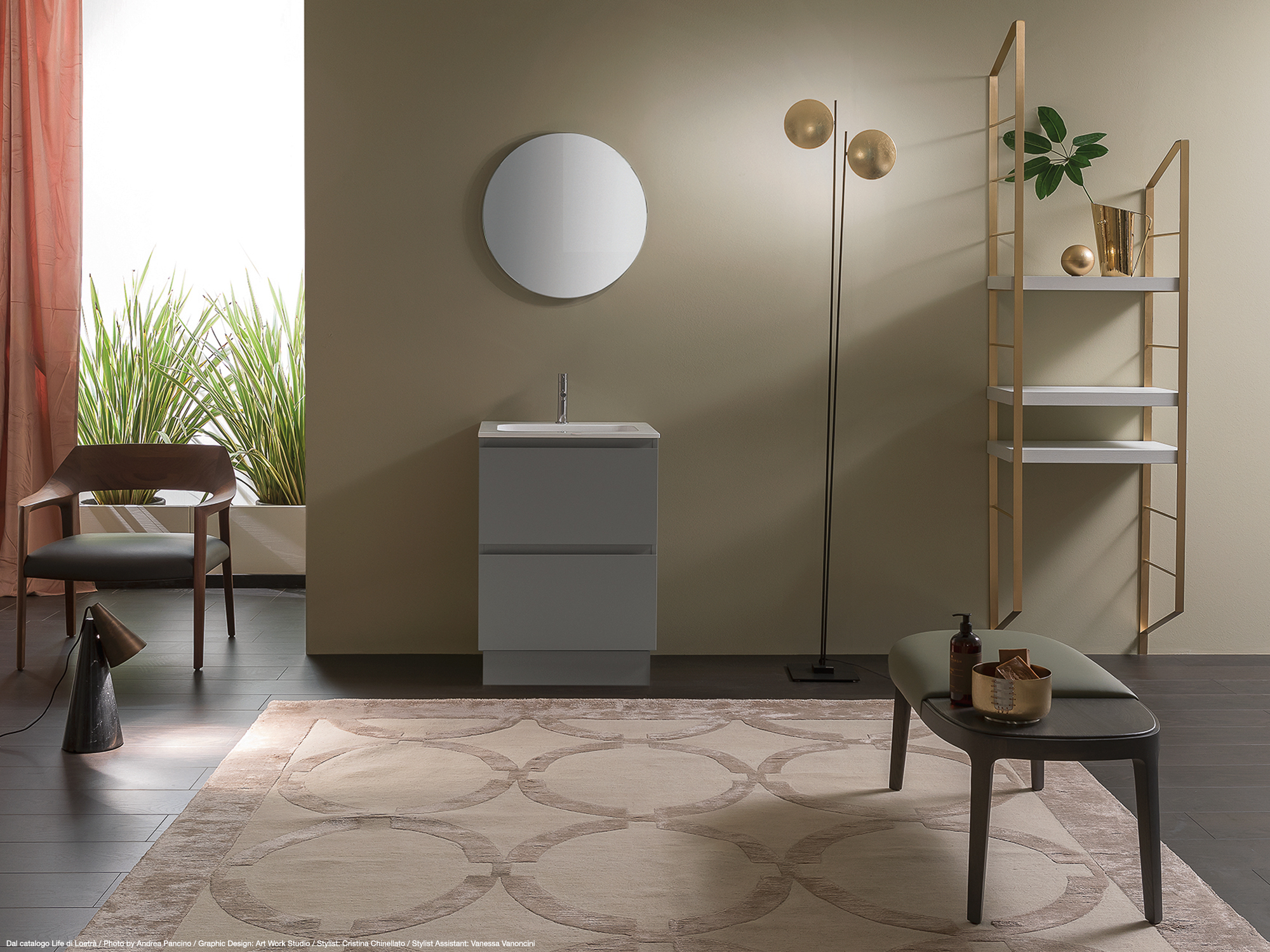 Торшер Catellani & Smith Lederam F2 white/gold