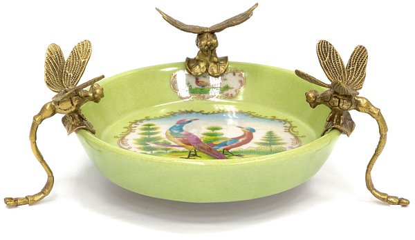 Блюдо на стрекозах Glasar 31G2411/C914HC/HLG0752
