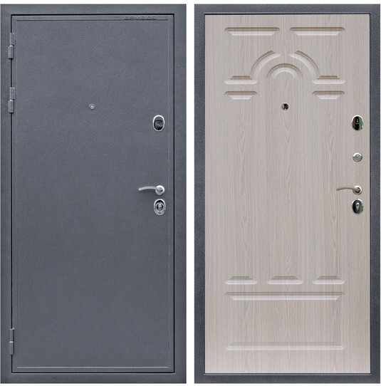 Дверь входная Graf Лондон Антик серебро / МДФ 6 мм ФЛ-58 Дуб беленый