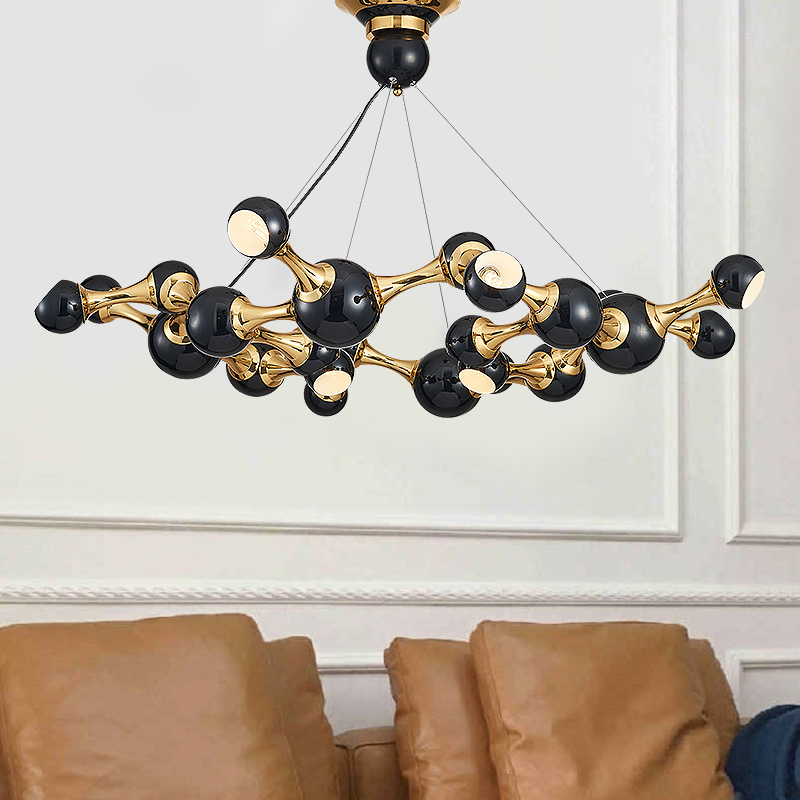 Дизайнерская люстра ATOMIC ROUND SUSPENSION Black by ImperiumLoft