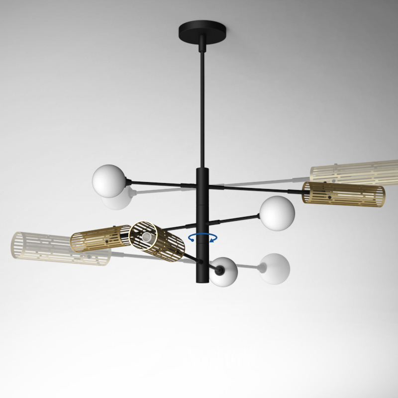 Люстра на штанге SWAY D116 6 lamps by ImperiumLoft