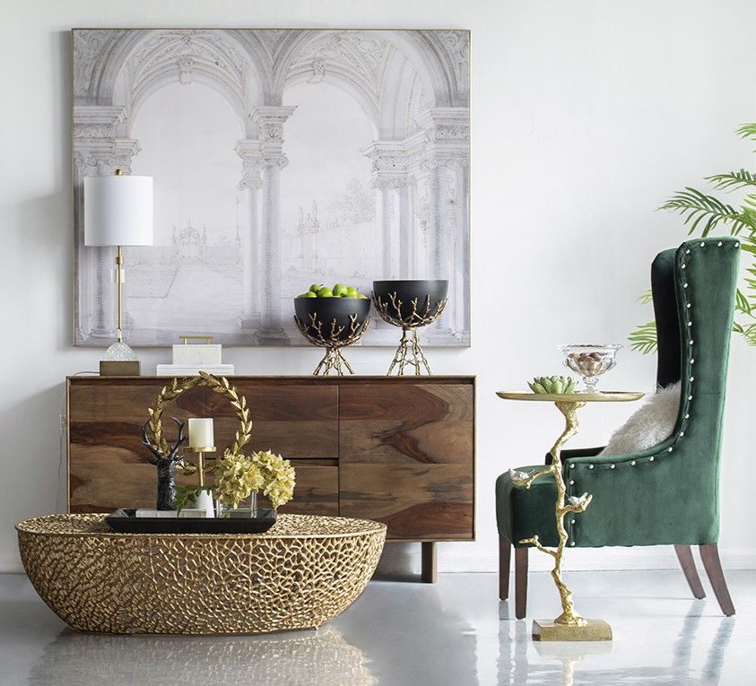 Столик акцентный Glasar AV39715-GOLD