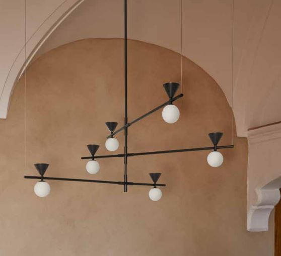 Подвесной светильник Oneta L черный металл / черный мрамор Aromas del Campo