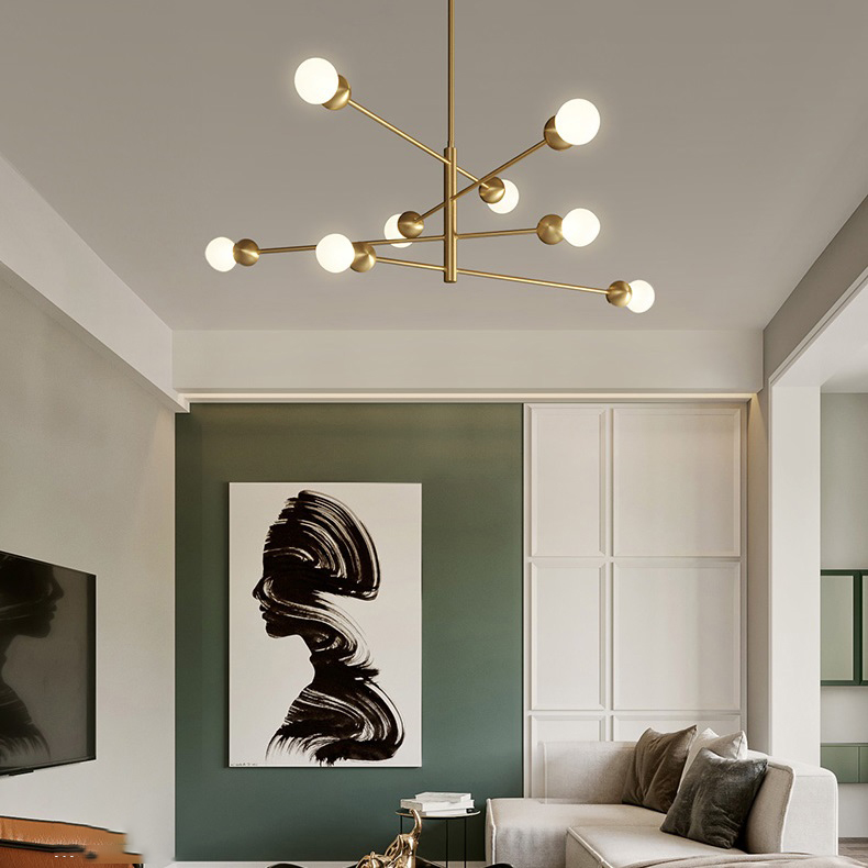 Люстра на штанге SALME L6 B Gold by ImperiumLoft