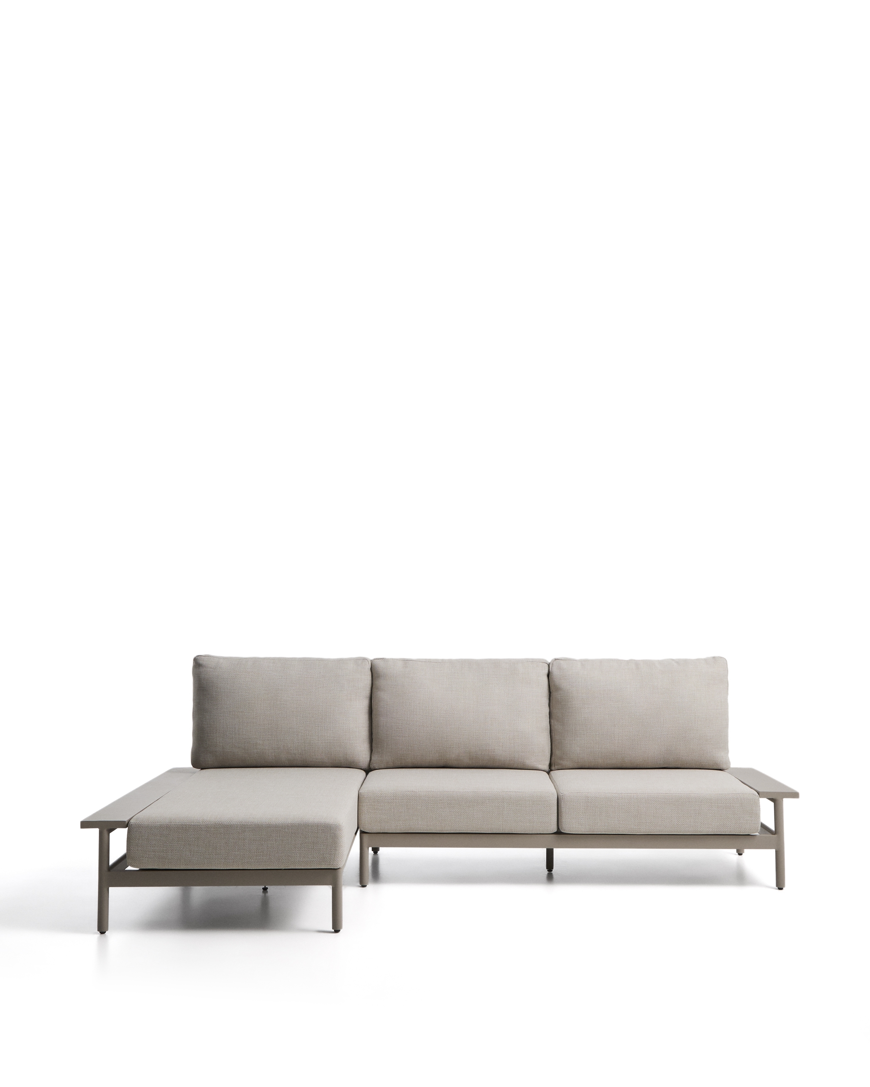 Трехместный уличный диван Vathi с левым шезлонгом цвета таупе, 250 x 159 см La Forma 482029