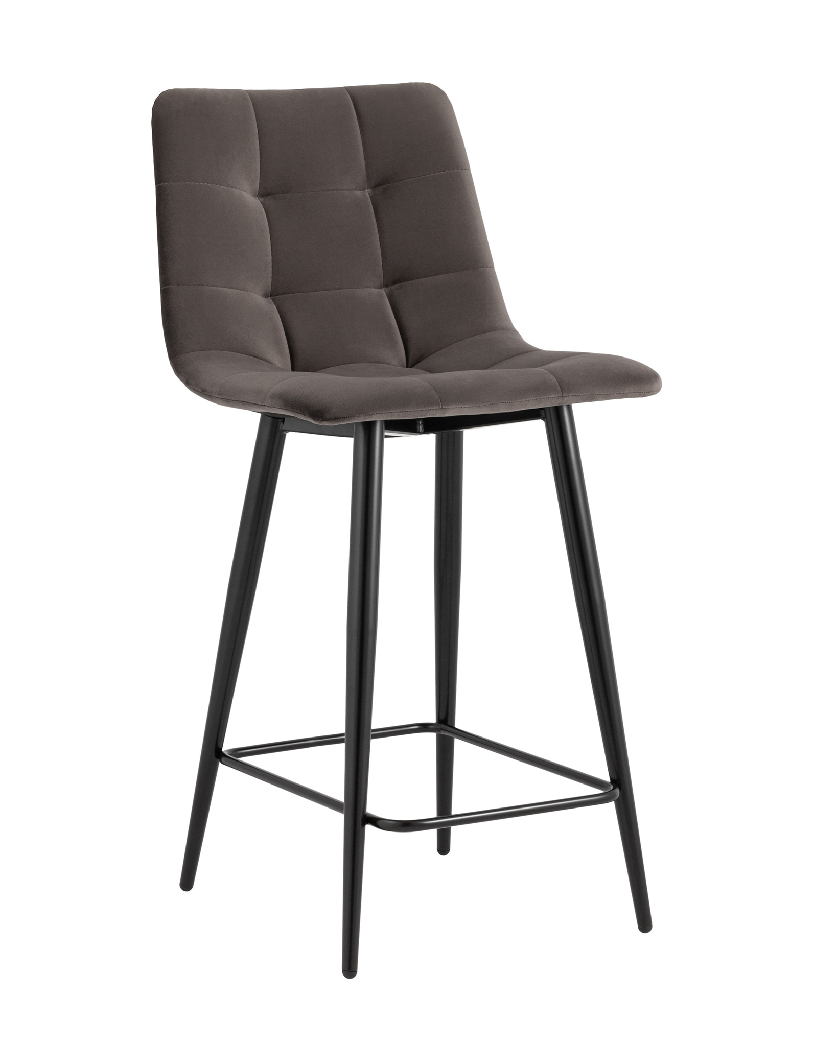 Стул полубарный Джанго велюр пепельно-серый высота сиденья 60 см Stool Group
