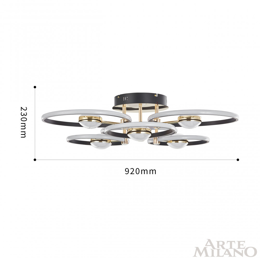 Светильник светодиодный 276140/6+6 BK/GD Arte Milano