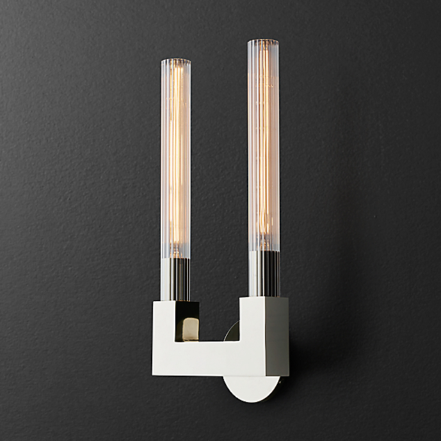 Бра RH CANELLE wall lamp DOUBLE Sconces chrome by ImperiumLoft