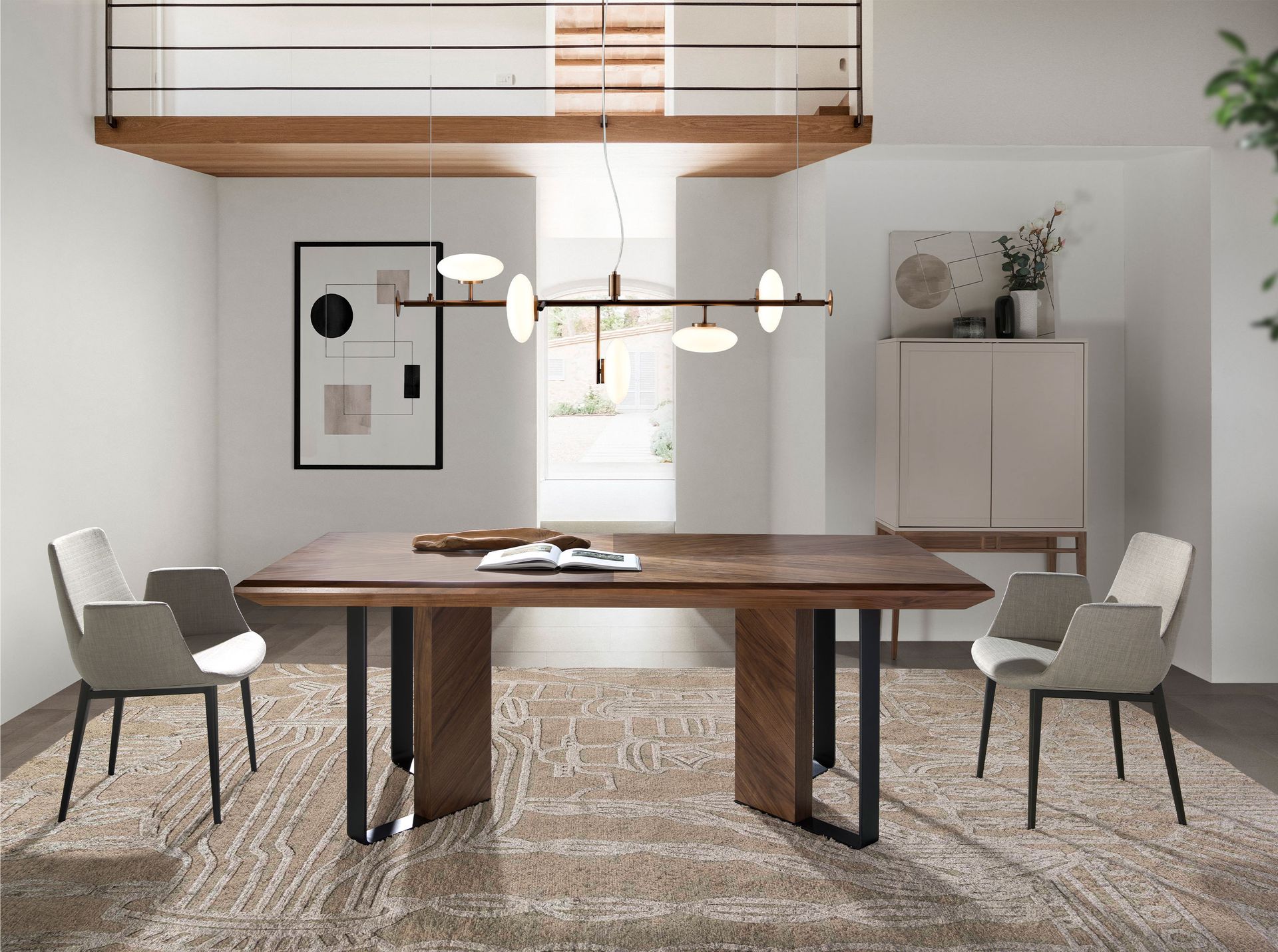 Буфет Angel Cerda CP1709 /3073 жемчужно-серый с ножками из ореха Angel Cerda