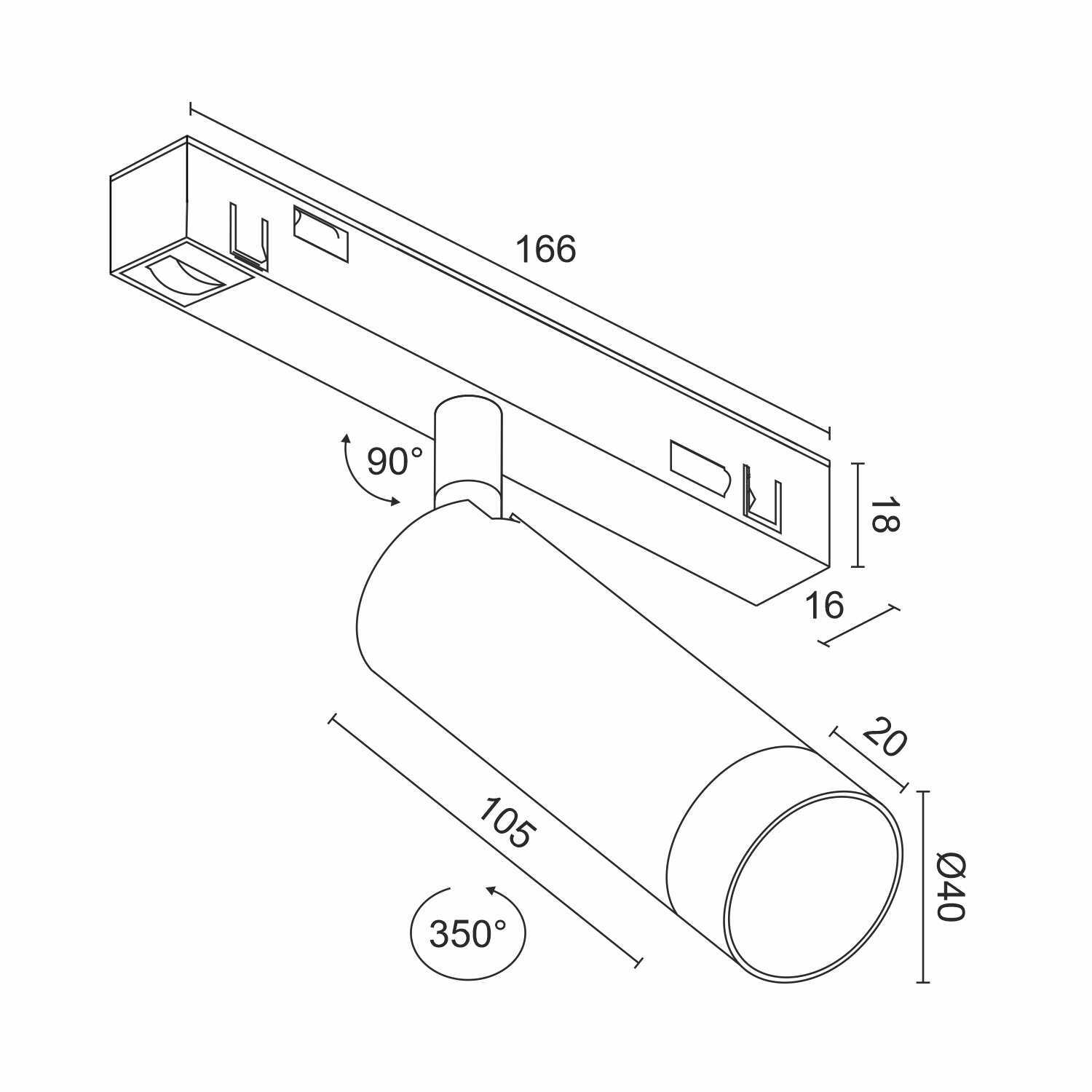 Светодиодный светильник для магнитной системы Ledron Sagi S40 Wooden White