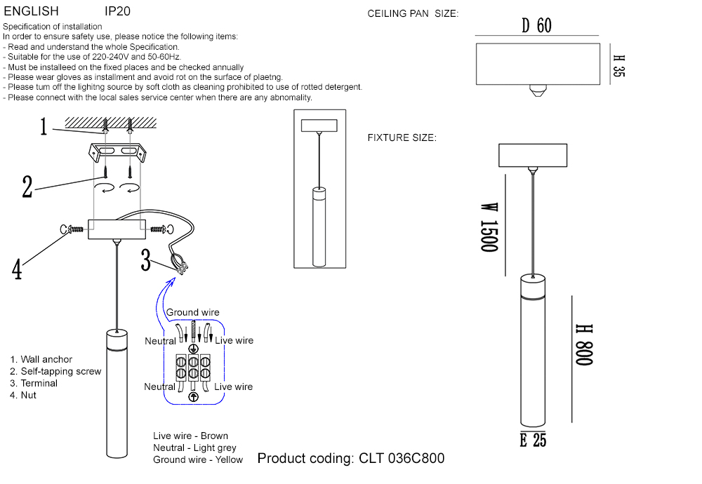 Светильник подвесной Crystal Lux CLT 036C800 GO
