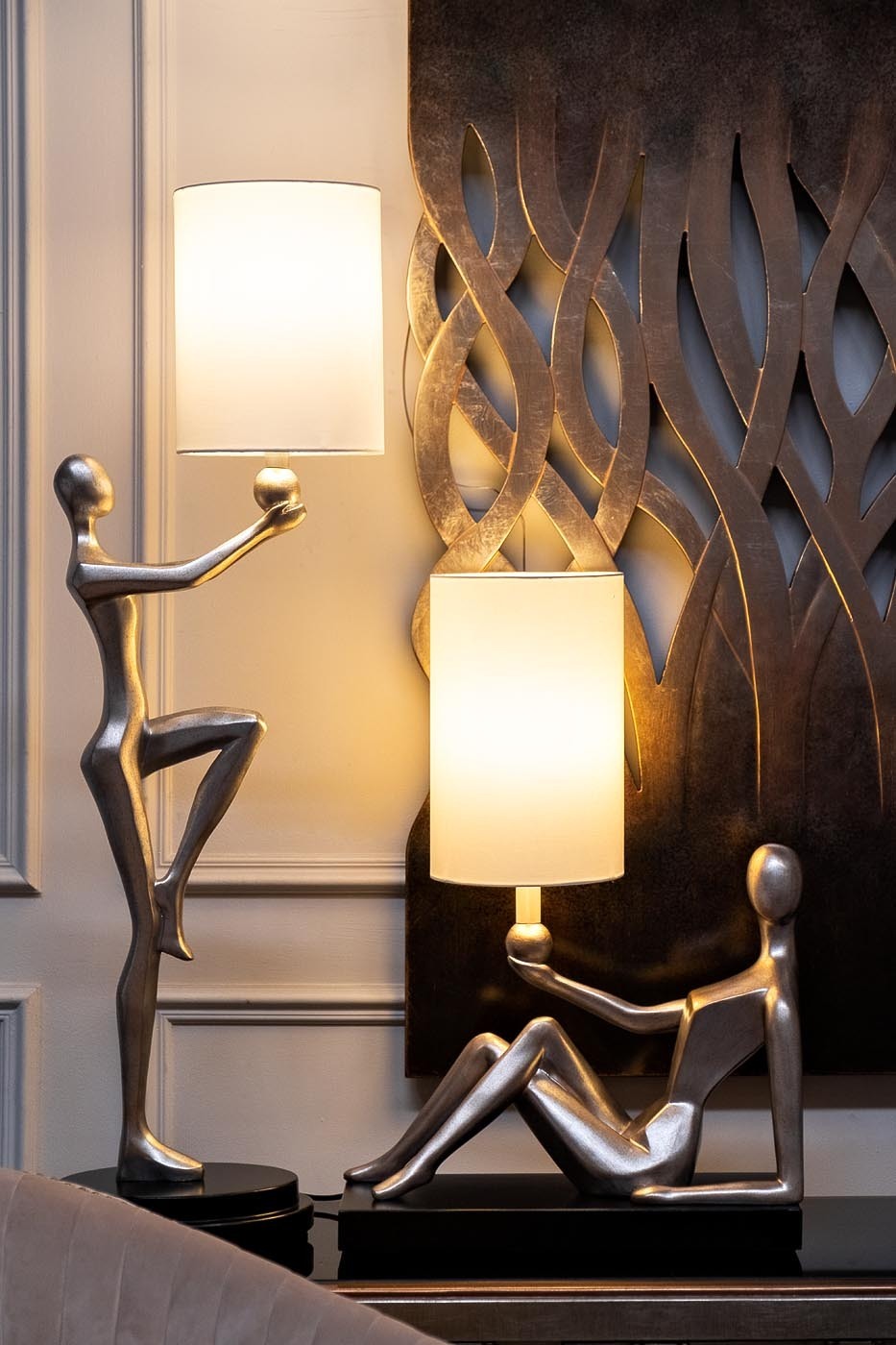 Лампа настольная "Рекамье" (бежевый плафон) Garda Decor ART-4441-LM1