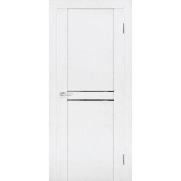 Межкомнатная дверь Graf PST-4 Зеркало тонированное белый бархат (2000 х 700)