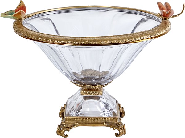 Чаша с бабочкой и стрекозой Glasar HGL379/GLASS
