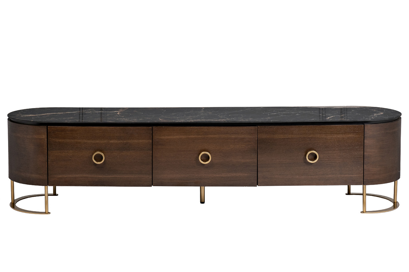 Тумба под телевизор с ящиками коричневая Garda Decor 40AD-00099