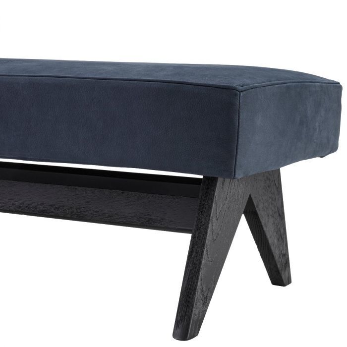 Скамейка Eichholtz Dionis black oak blue nubuck 114500