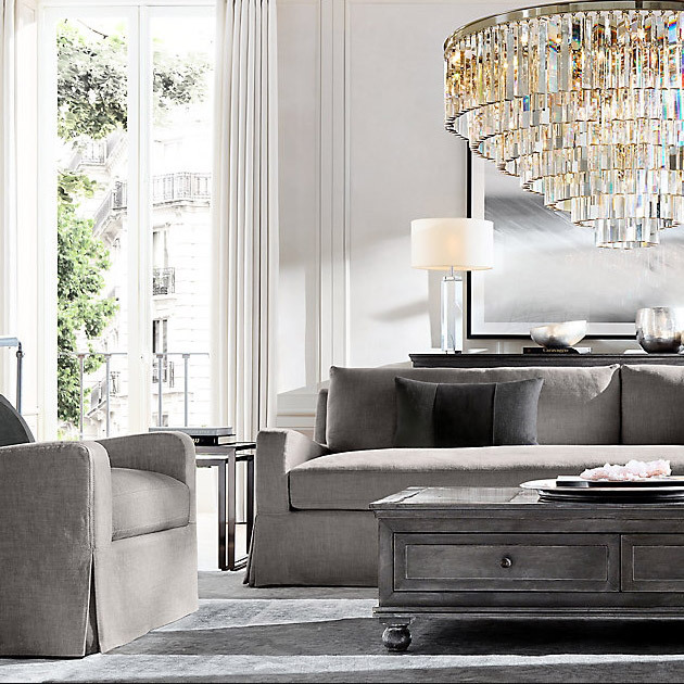 Люстра Restoration Hardware 1920s Odeon Clear Glass Fringe 7-Tier Polished Nickel