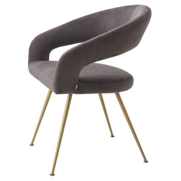 Обеденный стул Eichholtz Bravo savona grey velvet 115045