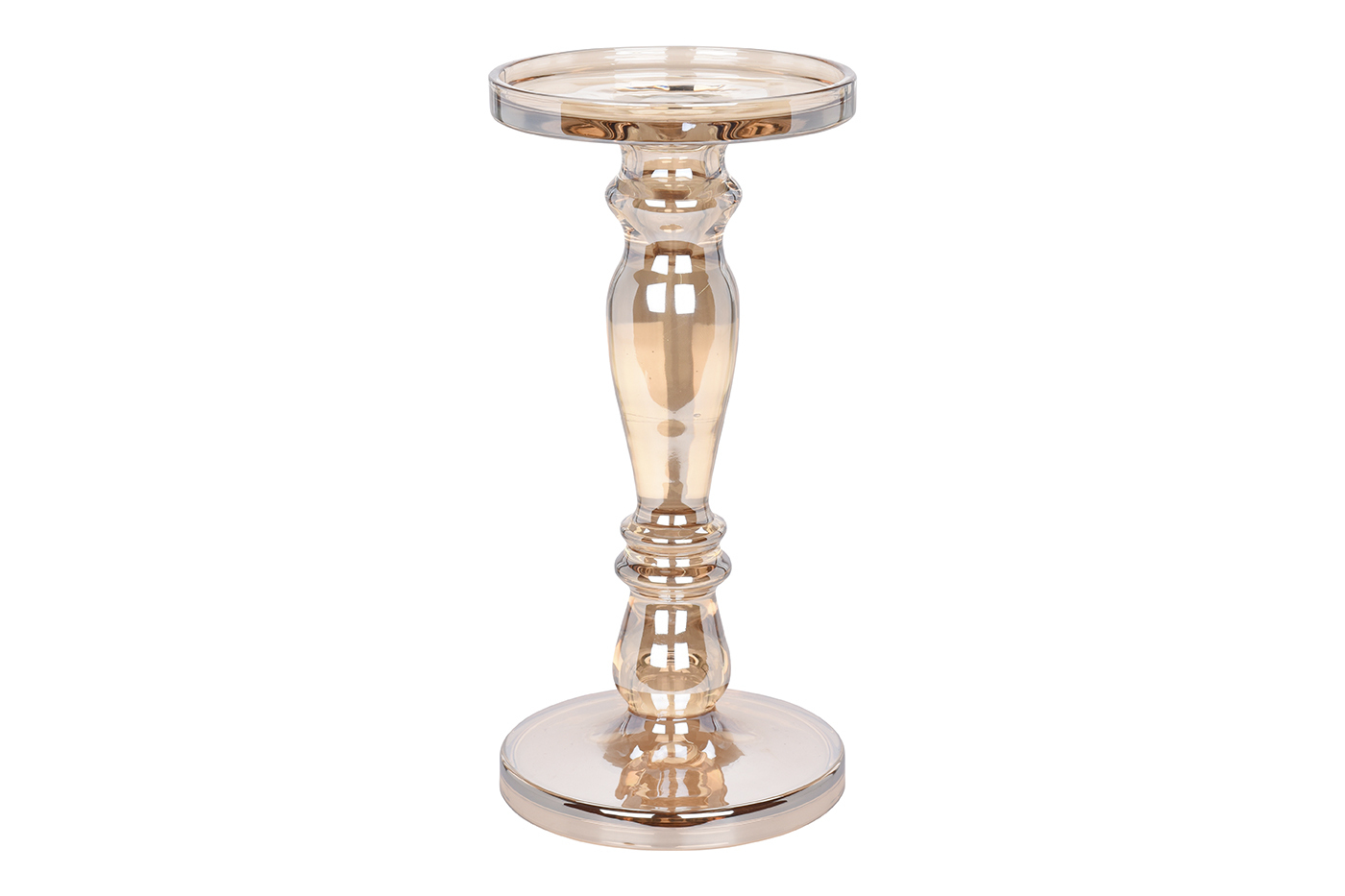 Подсвечник стеклянный янтарный Garda Decor DP2012130