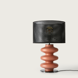 Настольная лампа Adon черный металл, ротанговый черный абажур 801125/40/NEG Aromas del Campo