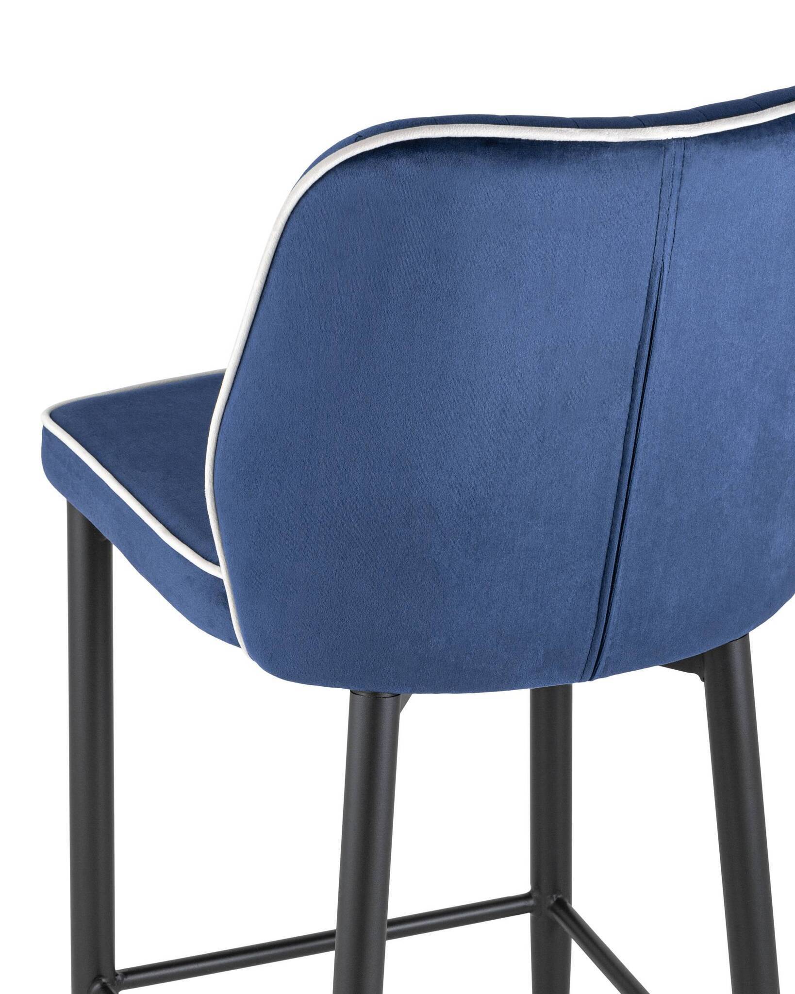 Стул полубарный Лоренс велюр синий Stool Group