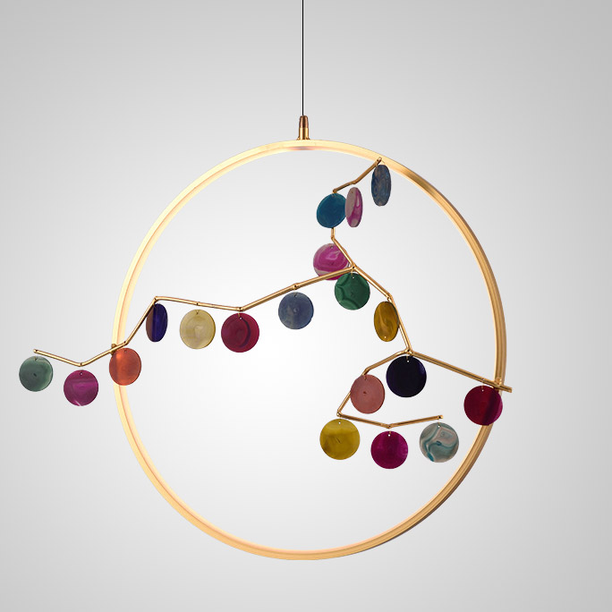 Подвесной светильник AGATE 10 yellow D33 by ImperiumLoft