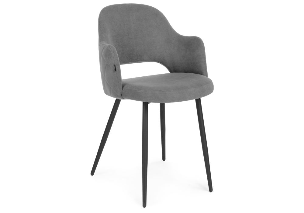 Стул Woodville Гутрид прошивка ромбы сзади серый / черный 504178