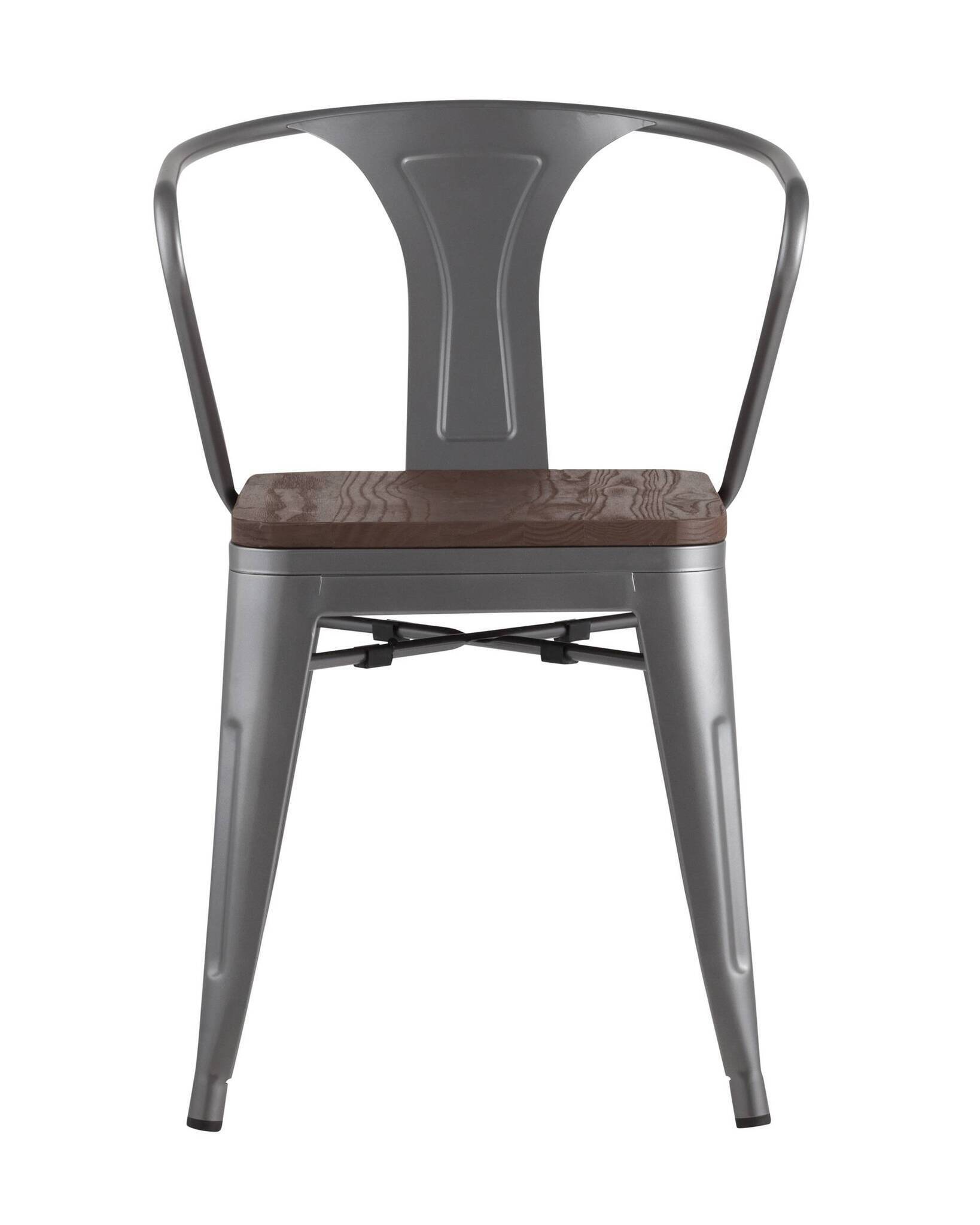 Стул TOLIX ARM WOOD с подлокотниками серебристый Stool Group