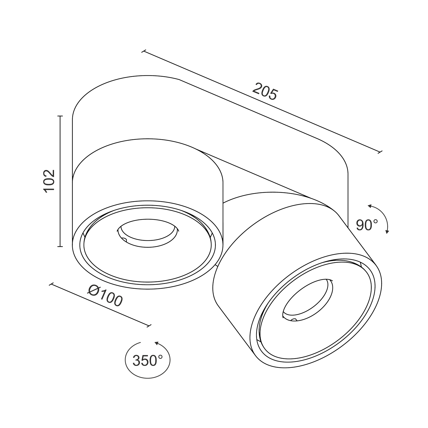 Накладной  светодиодный светильник Ledron LH13W 2 Black